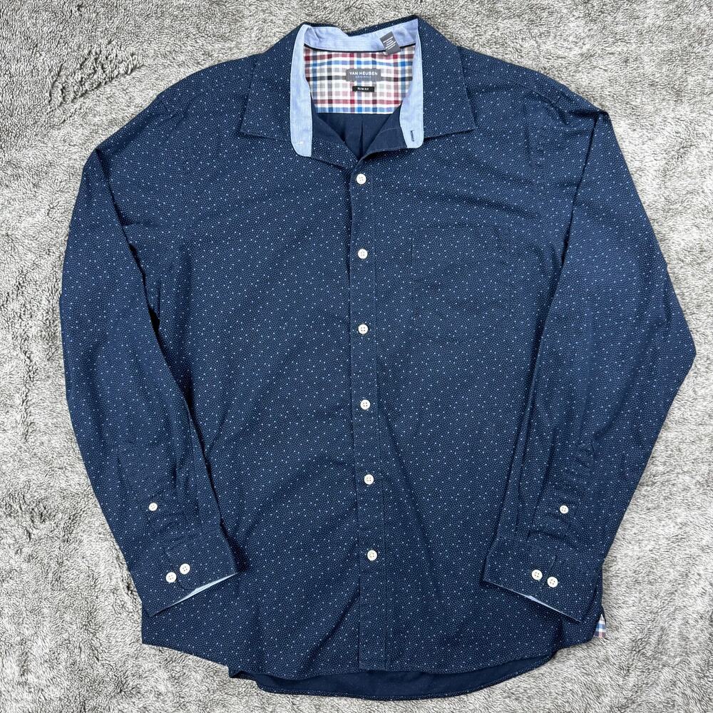 Van Heusen Slim Fit Long Sleeve Button Up Men's XL 17-17.5